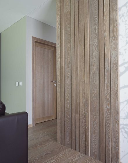 Solid oak wood door with 1 filing